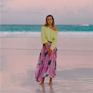 S/W/F x Anthropologie Calliope Tie-Dye Maxi Skirt Size L